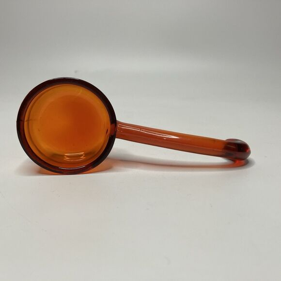 Vtg Orange Amber Glass Condiment Jelly Mayonnaise Spoon Ladle Approx 5" - Picture 2 of 7